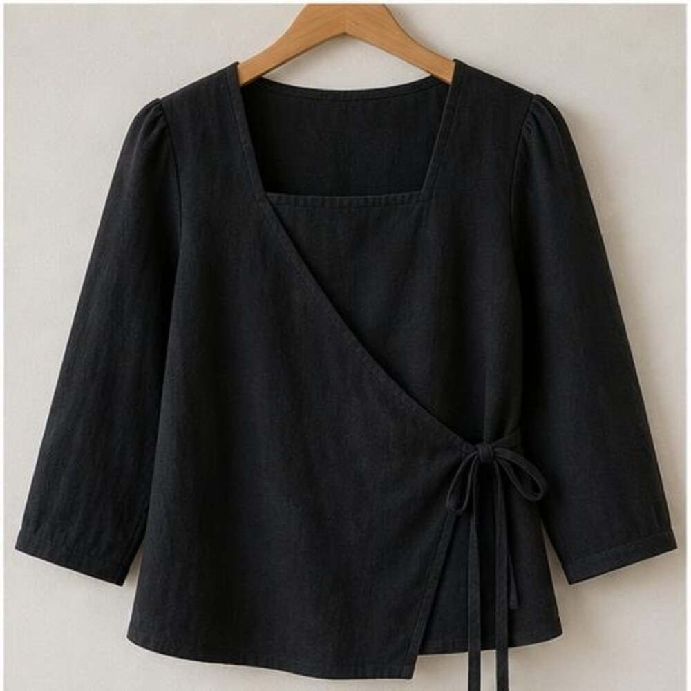 Black Ruffle Blouse